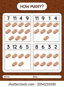 How many counting game with coffin. worksheet for preschool kids, kids activity sheet