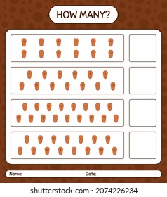 How many counting game with coffin. worksheet for preschool kids, kids activity sheet