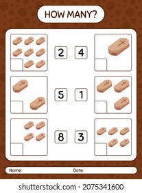 How many counting game with coffin. worksheet for preschool kids, kids activity sheet