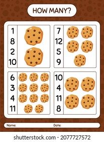 ¿Cuántos juegos de conteo con galletas? hoja de trabajo para niños de preescolar, hoja de actividades para niños