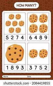 How many counting game with cookie. worksheet for preschool kids, kids activity sheet