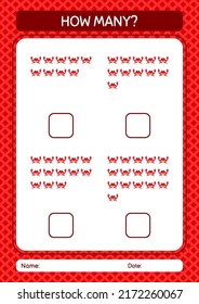 How many counting game with crab. worksheet for preschool kids, kids activity sheet