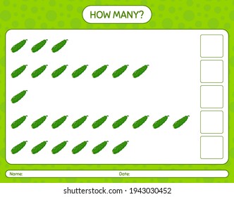 How many counting game with cucumber worksheet for preschool kids, kids activity sheet, printable worksheet