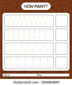 How many counting game with daikon. worksheet for preschool kids, kids activity sheet, printable worksheet