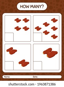How many counting game with dates fruit. worksheet for preschool kids, kids activity sheet, printable worksheet