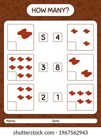 How many counting game with dates fruit. worksheet for preschool kids, kids activity sheet, printable worksheet