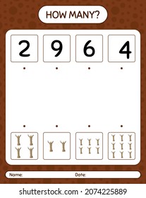 How many counting game with dead tree. worksheet for preschool kids, kids activity sheet