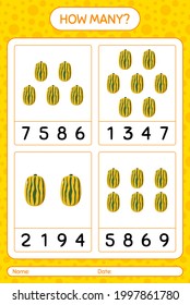 How many counting game with delicata squash. worksheet for preschool kids, kids activity sheet, printable worksheet