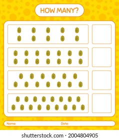 How many counting game with delicata squash. worksheet for preschool kids, kids activity sheet, printable worksheet