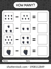 How many counting game dewberry. worksheet for preschool kids, kids activity sheet, printable worksheet
