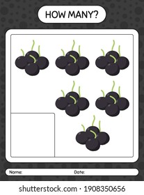 How many counting game with dewberry. worksheet for preschool kids, kids activity sheet, printable worksheet