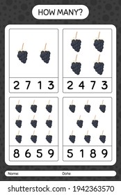 How many counting game with dewberry worksheet for preschool kids, kids activity sheet, printable worksheet