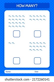 How many counting game with dolphin. worksheet for preschool kids, kids activity sheet