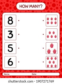 How many counting game with dragonfruit worksheet for preschool kids, kids activity sheet, printable worksheet