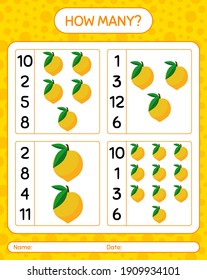 How many counting game with eggfruit. worksheet for preschool kids, kids activity sheet, printable worksheet