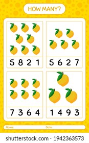 How many counting game with eggfruit worksheet for preschool kids, kids activity sheet, printable worksheet