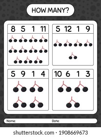 Cuántos de los juegos de conteo con la anciana. hoja de trabajo para niños de preescolar, hoja de actividades para niños, hoja de trabajo imprimible
