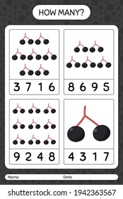 How many counting game with elderberry worksheet for preschool kids, kids activity sheet, printable worksheet
