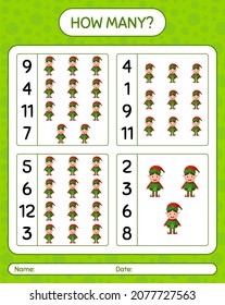 ¿Cuántos de los que cuentan con elf? hoja de trabajo para niños de preescolar, hoja de actividades para niños