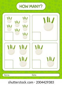 How many counting game with , fennel. worksheet for preschool kids, kids activity sheet, printable worksheet