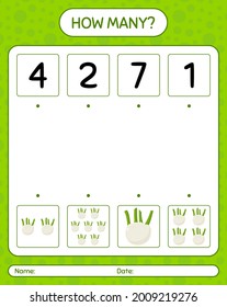 How many counting game with fennel. worksheet for preschool kids, kids activity sheet, printable worksheet