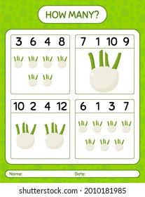 How many counting game with fennel. worksheet for preschool kids, kids activity sheet, printable worksheet