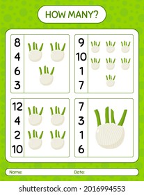How many counting game with fennel. worksheet for preschool kids, kids activity sheet, printable worksheet