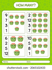 How many counting game with frankenstein. worksheet for preschool kids, kids activity sheet