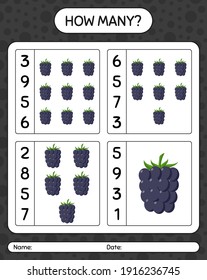 How many counting game with fruit. worksheet for preschool kids, kids activity sheet, printable worksheet