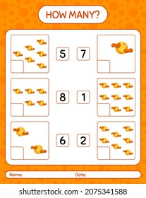 How many counting game with full moon. worksheet for preschool kids, kids activity sheet