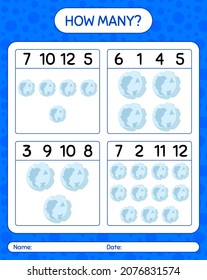 How many counting game with full moon. worksheet for preschool kids, kids activity sheet