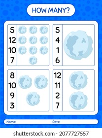 How many counting game with full moon. worksheet for preschool kids, kids activity sheet
