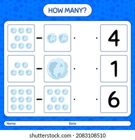 How many counting game with full moon. worksheet for preschool kids, kids activity sheet