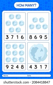 How many counting game with full moon. worksheet for preschool kids, kids activity sheet