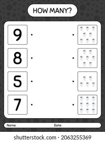 How many counting game with ghost. worksheet for preschool kids, kids activity sheet