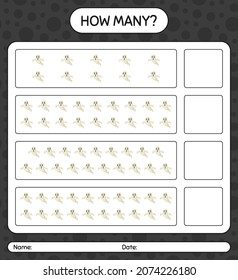 How many counting game with ghost. worksheet for preschool kids, kids activity sheet