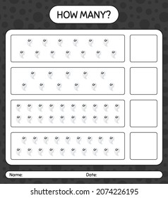 How many counting game with ghost. worksheet for preschool kids, kids activity sheet