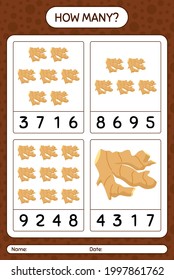 How many counting game with ginger. worksheet for preschool kids, kids activity sheet, printable worksheet