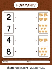 How many counting game with ginger. worksheet for preschool kids, kids activity sheet, printable worksheet