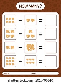 How many counting game with ginger. worksheet for preschool kids, kids activity sheet, printable worksheet