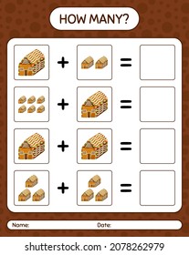 How many counting game with gingerbread cookie. worksheet for preschool kids, kids activity sheet