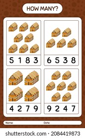 How many counting game with gingerbread cookie. worksheet for preschool kids, kids activity sheet