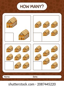 Wie viele zählen Spiel mit Lebkuchen Keks. Arbeitsblatt für Vorschulkinder, Kinderaktivität