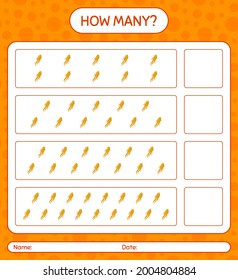 How many counting game with ginseng. worksheet for preschool kids, kids activity sheet, printable worksheet