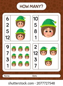 How many counting game with girls. worksheet for preschool kids, kids activity sheet