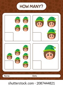 How many counting game with girls. worksheet for preschool kids, kids activity sheet