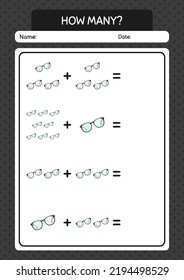 How many counting game with glasses. worksheet for preschool kids, kids activity sheet