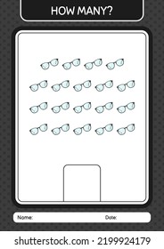 How many counting game with glasses. worksheet for preschool kids, kids activity sheet