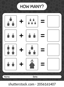 How many counting game with grim reaper. worksheet for preschool kids, kids activity sheet