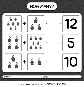 How many counting game with grim reaper. worksheet for preschool kids, kids activity sheet